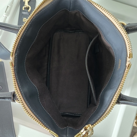 Chloe Pink and Black Satchel with Gold Accents - Picture 15 of 16